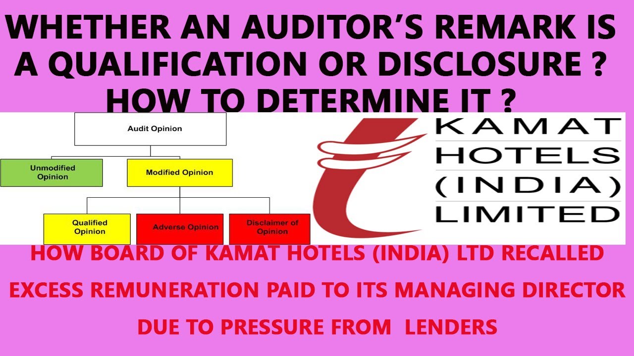 Whether An Auditor s Remark Is A Qualification Or Disclosure Excess