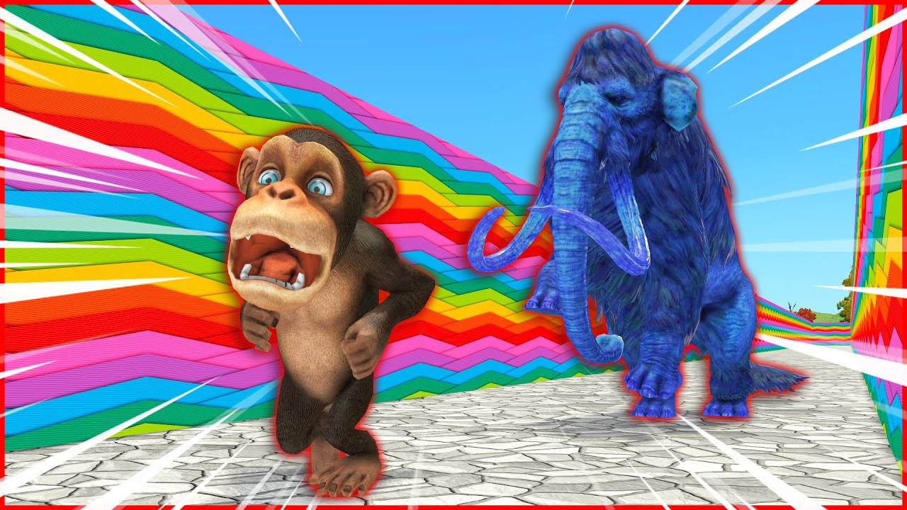 Funny monkey run away from Zombie elephant mammoth Clan - Temple run | Mammoth life