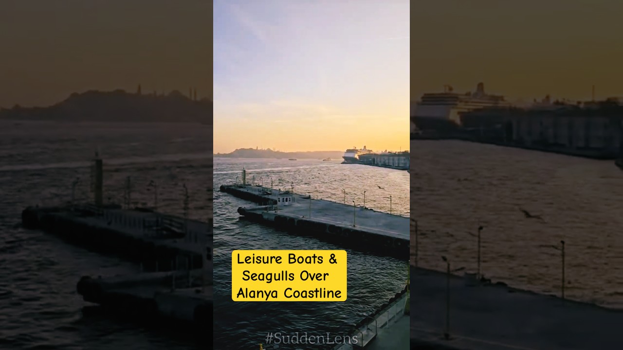 🇹🇷 Alanya Coastline Views | Leisure Boats & Seagulls Soaring Above the Sea 
