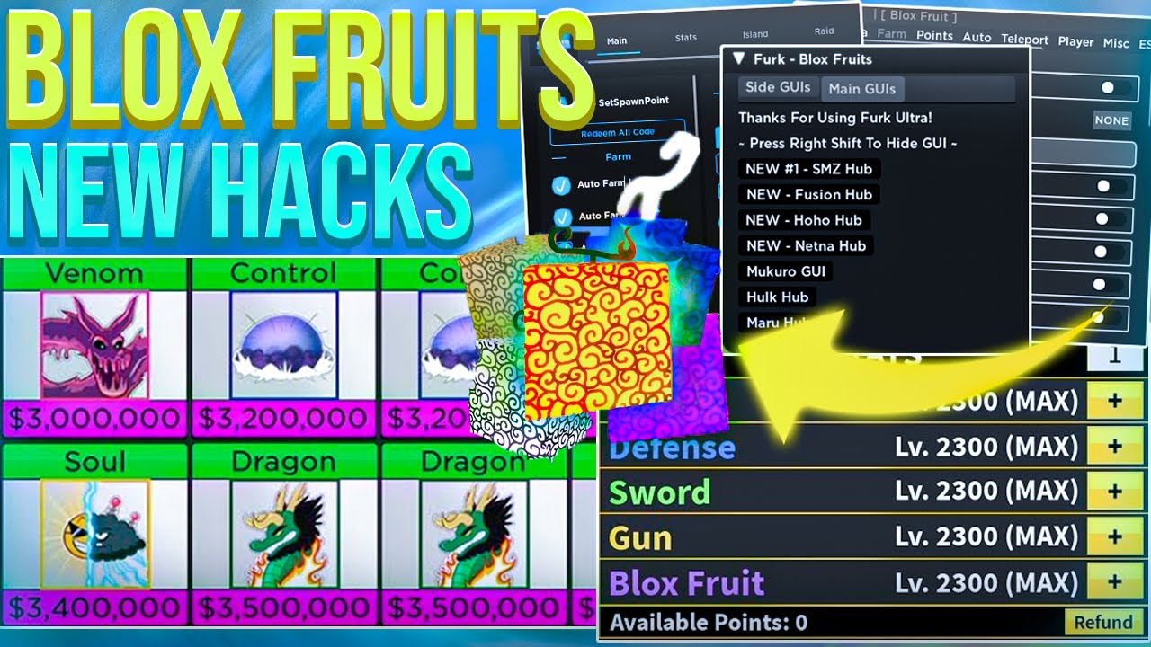 Roblox SCRIPT - Blox Fruits HACK GUI - Auto Farm, Quest, Devil Fruits,  Stats, Teleports And More! 