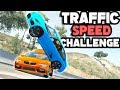 Racing (And Crashing) Through Traffic Speed Run Challenge! Traffic Scenario - BeamNG Drive Mods