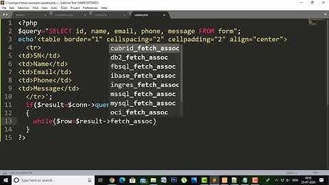 Php fetch data from database table