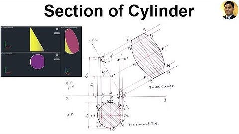 Section of Cylinder | Problem 3 | Section of Solid | Engineering Drawing