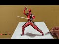 3d colored pencil drawing deadpool  speed draw  vikram mfa