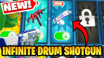 How To get NEW Infinite Drum Shotgun in 1vs1 with every gun Fortnite