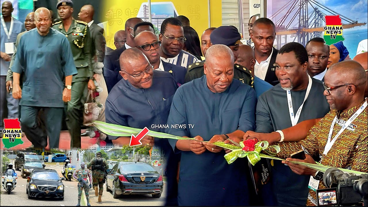 Prez Mahama Arrives in style to Open Ghana Horticulture Expo 2025 at Accra International Con Centre