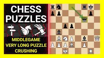 Chess Puzzles to Practice. Themes: Middlegame, Very long puzzle, Crushing. Learn Chess
