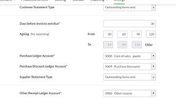 Sage Business Cloud Accounting (UK and Ireland) - Default settings