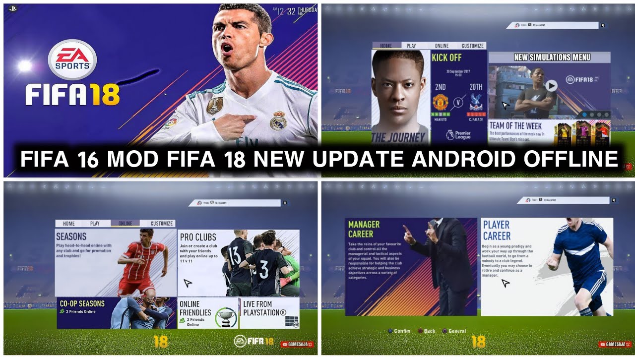 FIFA 16 MOD FIFA 18 ANDROID OFFLINE NEW UPDATE HD