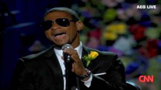 Vignette de la vidéo "Usher chokes up during performance at Michael Jackson memorial"