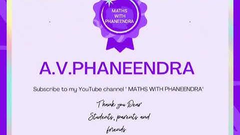 MATHS WITH PHANEENDRA INTERMEDIATE JEE MAIN EAMCET  TS  AP STUDENTS