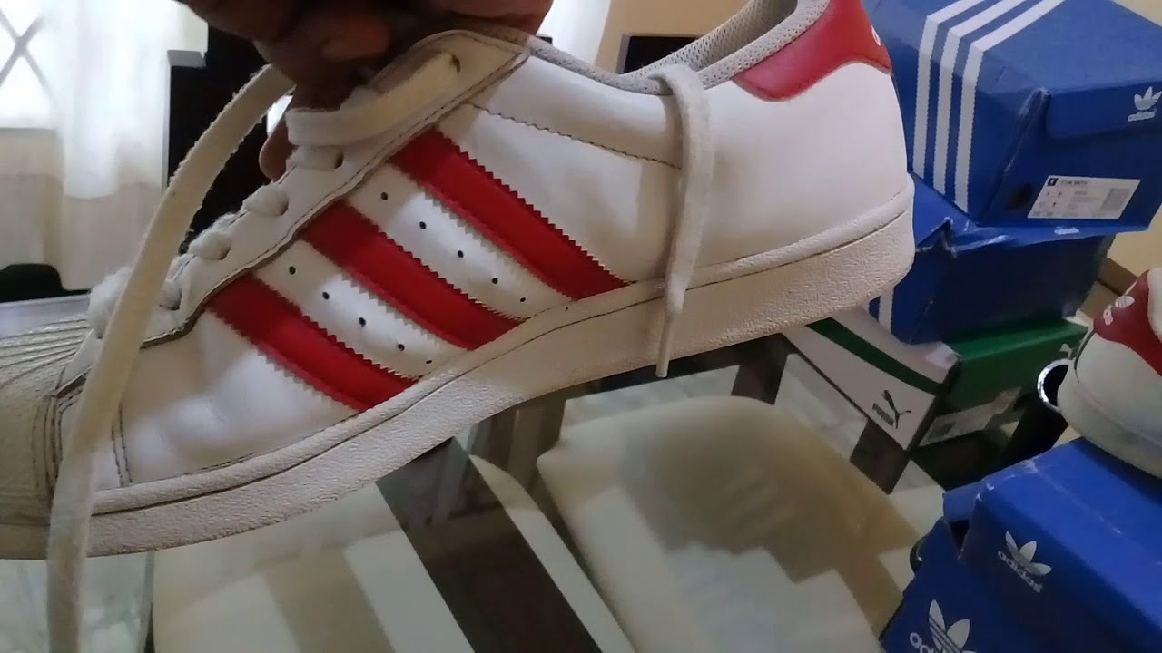 adidas super star red lineas rojas) - YouTube