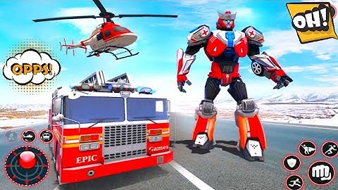 Rescue Robot Car Transform - FireTruck Robot Games -android gameplay
