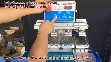 how to use 4 color pad printing machine for 1-4  color printing