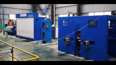 Medium copper wire drawing machine with annealing, double spoolers, drop coiler in Hubei, China