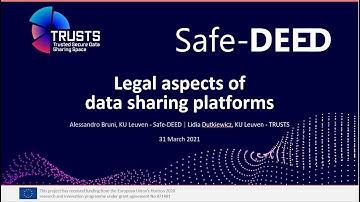 TRUSTS & Safe DEED Webinar: Legal aspects of data sharing platforms