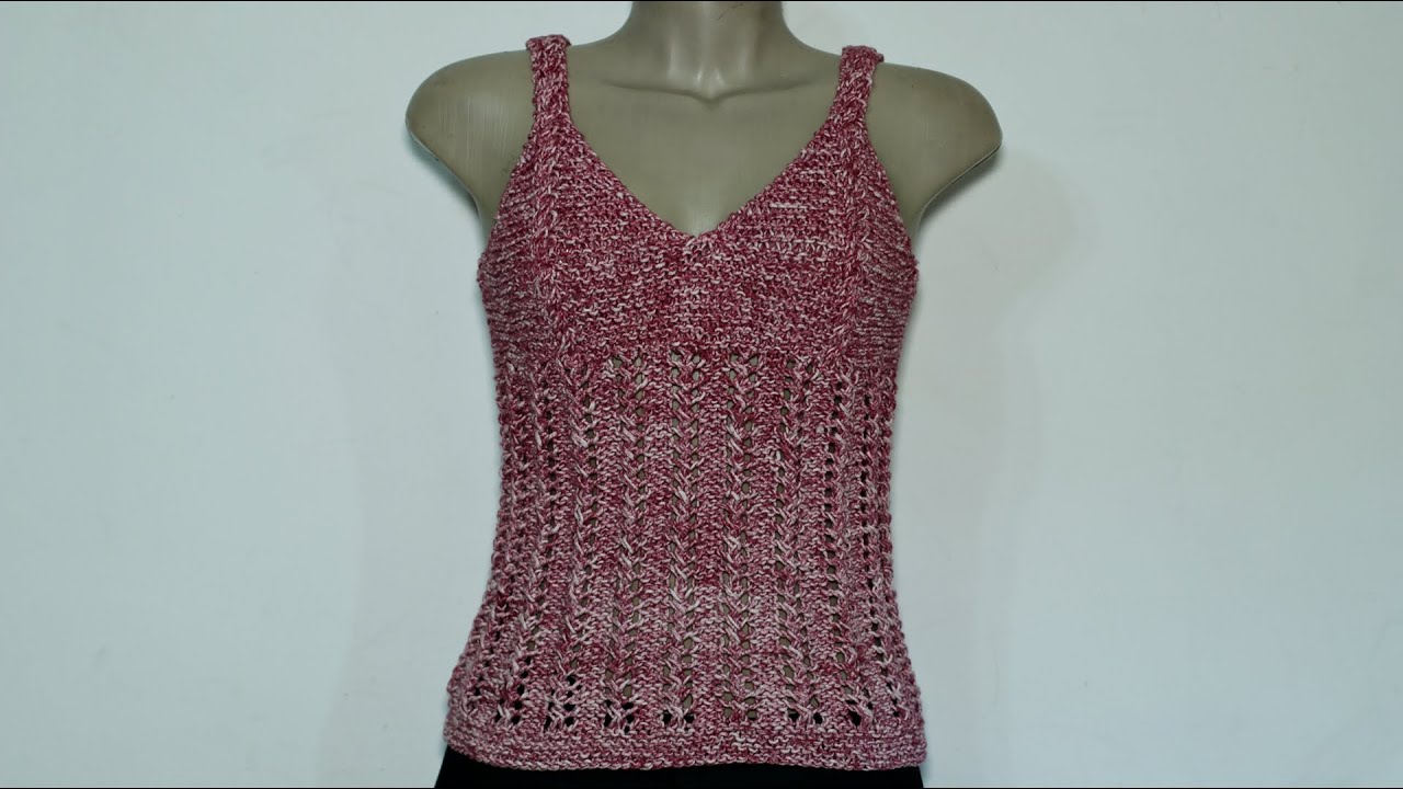 Regata jeans em tricô