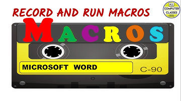 Microsoft Word Macro(English) | How to create Macro in MS Word 2007/2010/2013/2017- class 6th