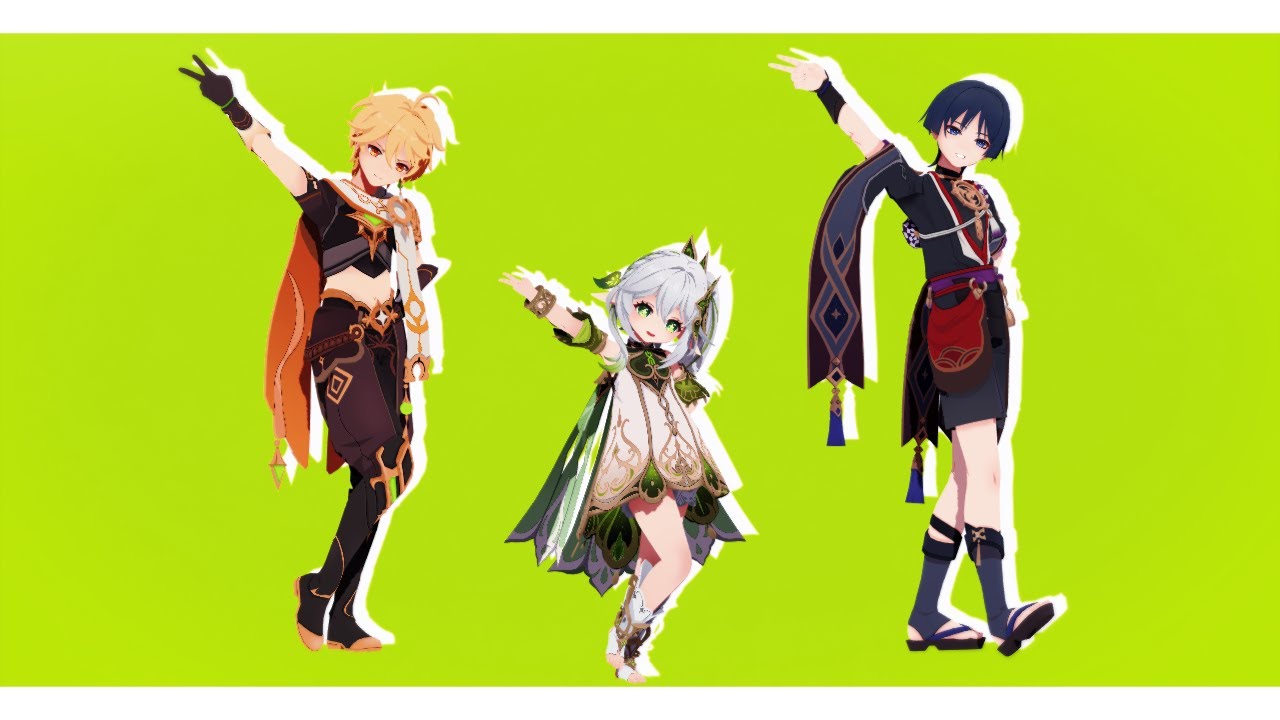 【MMD 原神 / Genshin Impact 】Shake it !【Nahida , Aether , Scaramouche 】