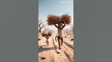 The monkey and his child live in a tree house and enjoy drinking sugarcane juice 😭 #ai #monkey