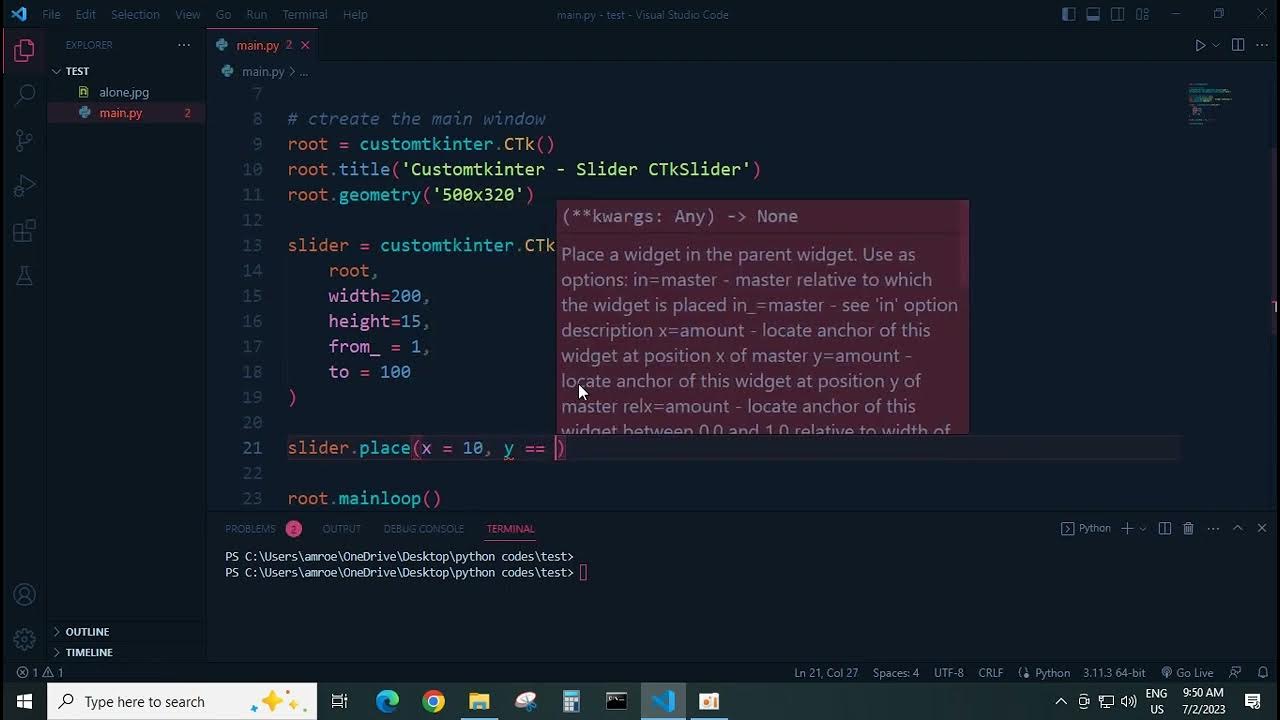 Customtkinter Slider CTkSlider - YouTube