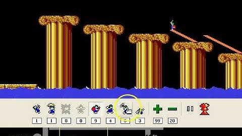 Lemmings Taxing Level 11: The ascending pillar scenario