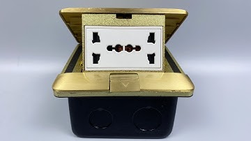 Ổ Cắm Điện Đôi Ba Chấu Âm Sàn Thông Dụng Box Đồng Nguyên Khối Tenko TK-J05-04 Vàng I Tenko.com.vn