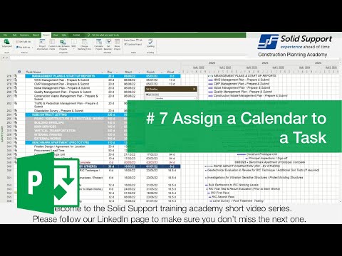 Assign Calendar to a Task - MSP quick tip # 7