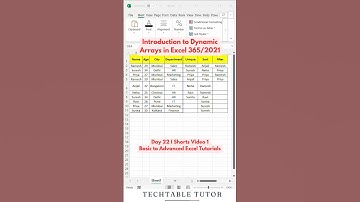 Dynamic Arrays Tutorial🎉 Automate Data Like a Pro in Excel 365/2021 Day 22, Video 1 #excel #shorts
