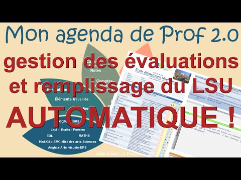 Mon agenda de Prof 2.0 - Evaluations et remplissage automatique du LSU