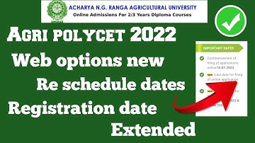 Agri polycet 2022 Web options New Dates & Agri polycet 2022registration date extended