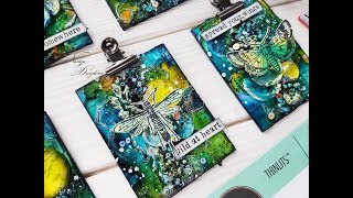 Step-by-Step Mixed-media ATC series "Spread your wings"