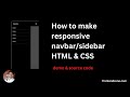 how to make sidebar/navbar in html and css