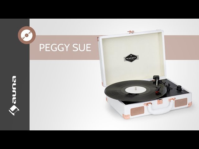 Nostalgy by auna Peggy Sue Platine vinyle rétro LP USB AUX - Aspect bois &  or