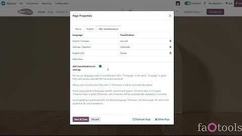 Odoo URL Transliterations for Website Pages v17 by faOtools overview