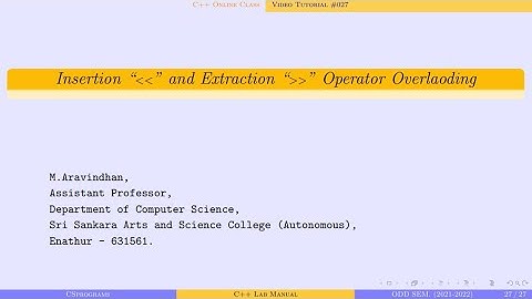 Insertion and Extraction Operators Overloading | Operator Overloading | #C++ | #Demo Program 27