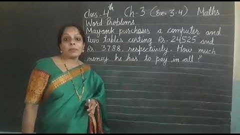 Class 4 - Maths - C3 - Ex - 3.4 - Word Problems