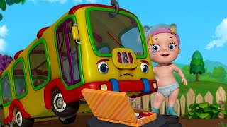 The wheels on the Bus Go Round and Round - Bus Repair Song | Rhymes and Baby Songs | Infobells