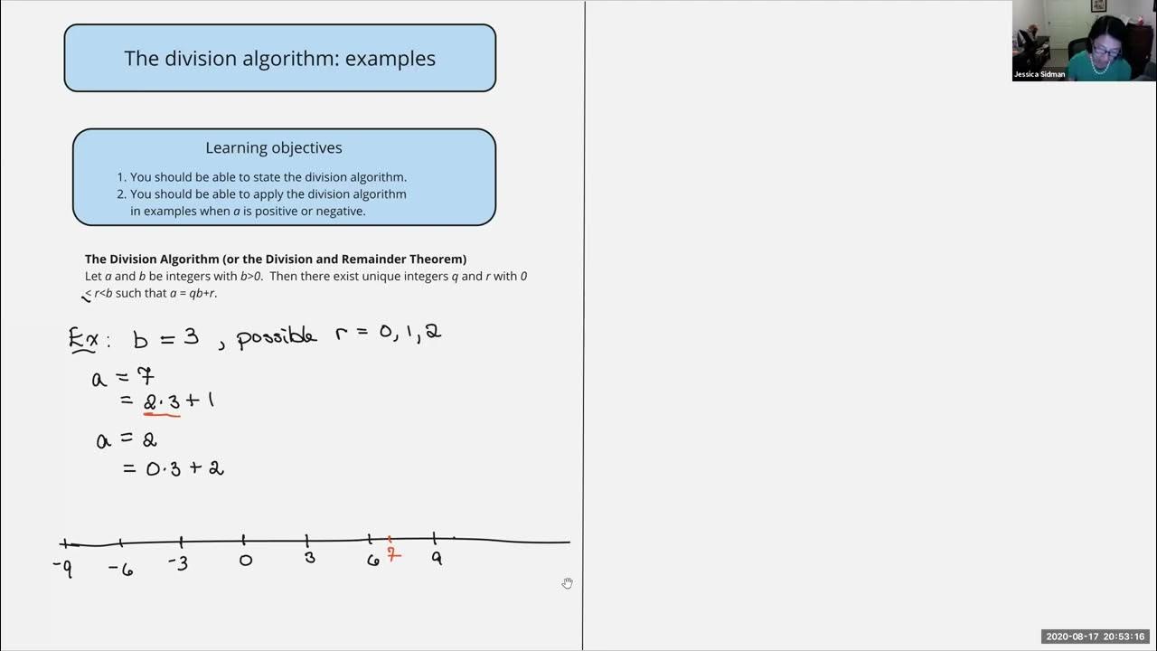 The division algorithm examples - YouTube