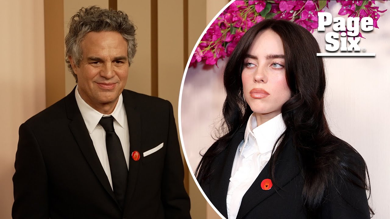 Billie Eilish, Mark Ruffalo wear red pins to the 2024 Oscars to call for Israel-Hamas war ceasefire