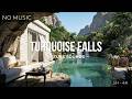 Turquoise Waterfall Paradise (NO MUSIC) | Nature Sounds Only (3 Hours, 4K)