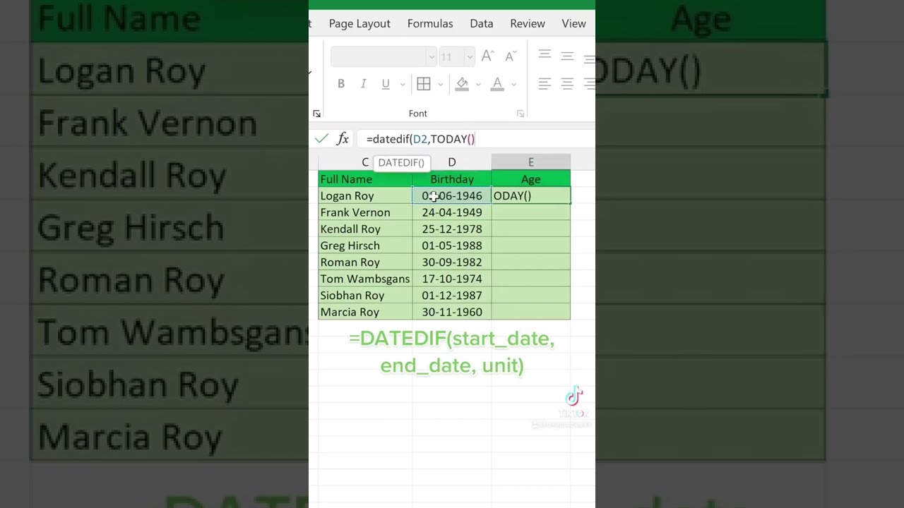 Hidden Function In Excel To Calculate Date Difference YouTube Hidden Function In Excel To Calculate Date Difference YouTube
