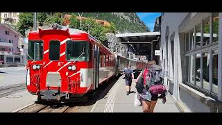 Train Ride From Göschenen to Andermatt in Swiss Alps