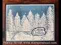 How to use ink on embossing folders to create a snowy Christmas scene