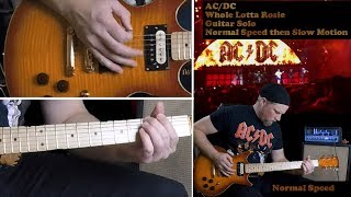 [HD] How to play AC/DC Whole Lotta Rosie Guitar Solo Normal Speed and Slow Motion chords