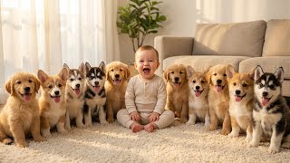 Baby Barks At 10 Puppy Breeds & They Bark Back Funniest Reactions Ever