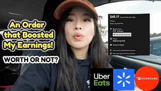 An Order that boosted my earnings! Was it worth it? Uber Eats Ride Along Door Dash Walmart Spark by Journey Ride Along 2,007 views 1 month ago 17 minutes