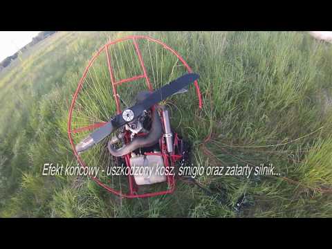 Paralotnie PPG - wypadek /Paramotor crash with engine failure/