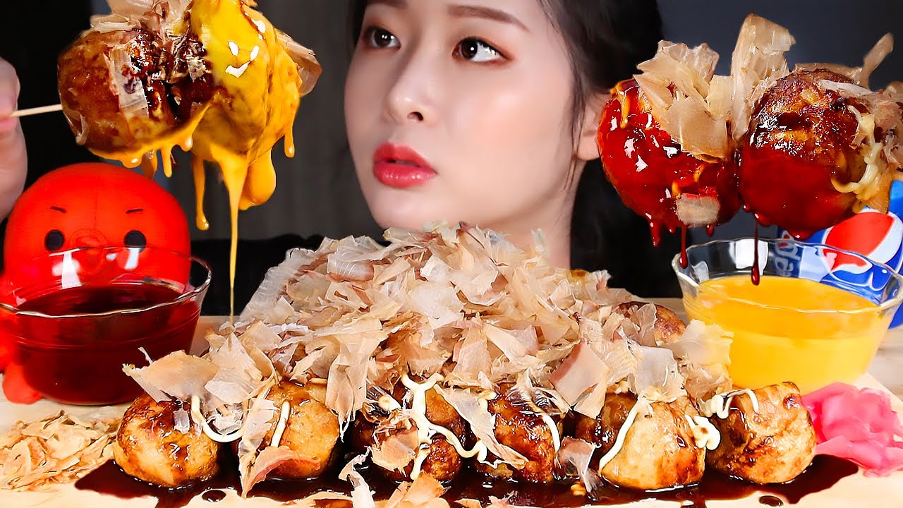 เกมทาโกยากิ Update New ASMR ทาโกะยากิลูกปลาหมึก ซอสไฟนิวเคลียร์ที่เผ็ดที่สุด ซอสเชดด้าชีส 🐙 MUKBANG