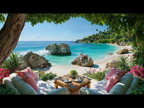 Sunny Coastal Retreat ☀️ Ocean Waves, Birdsong and Nature Sounds for Stress Relief, Study and Calm 🐦
